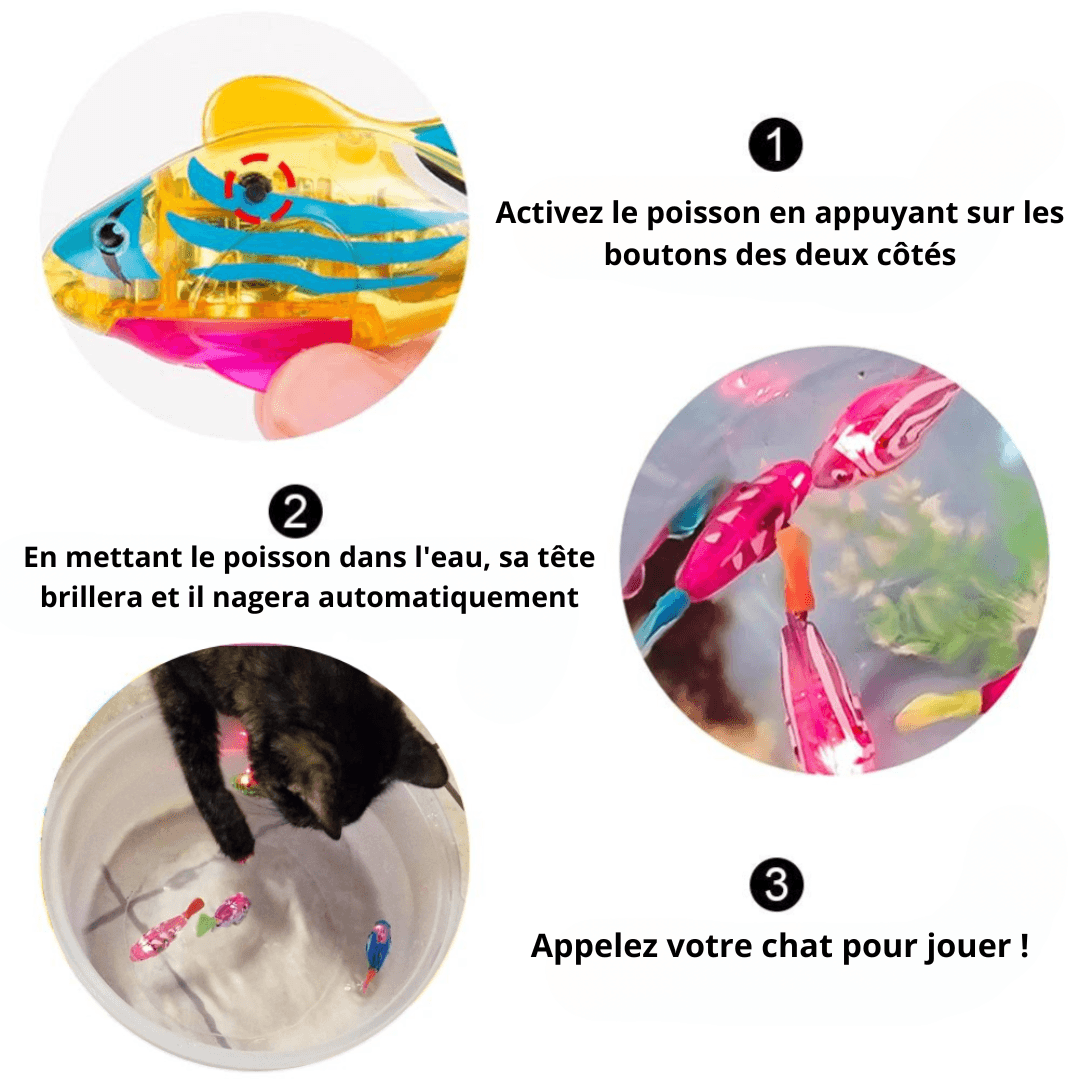 Jouet Poisson Robot Nageur pour Chats