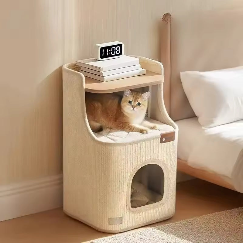 Meuble Niche pour Chat 2-en-1
