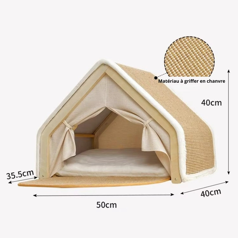 Tente Spacieuse pour Chat avec Griffoir