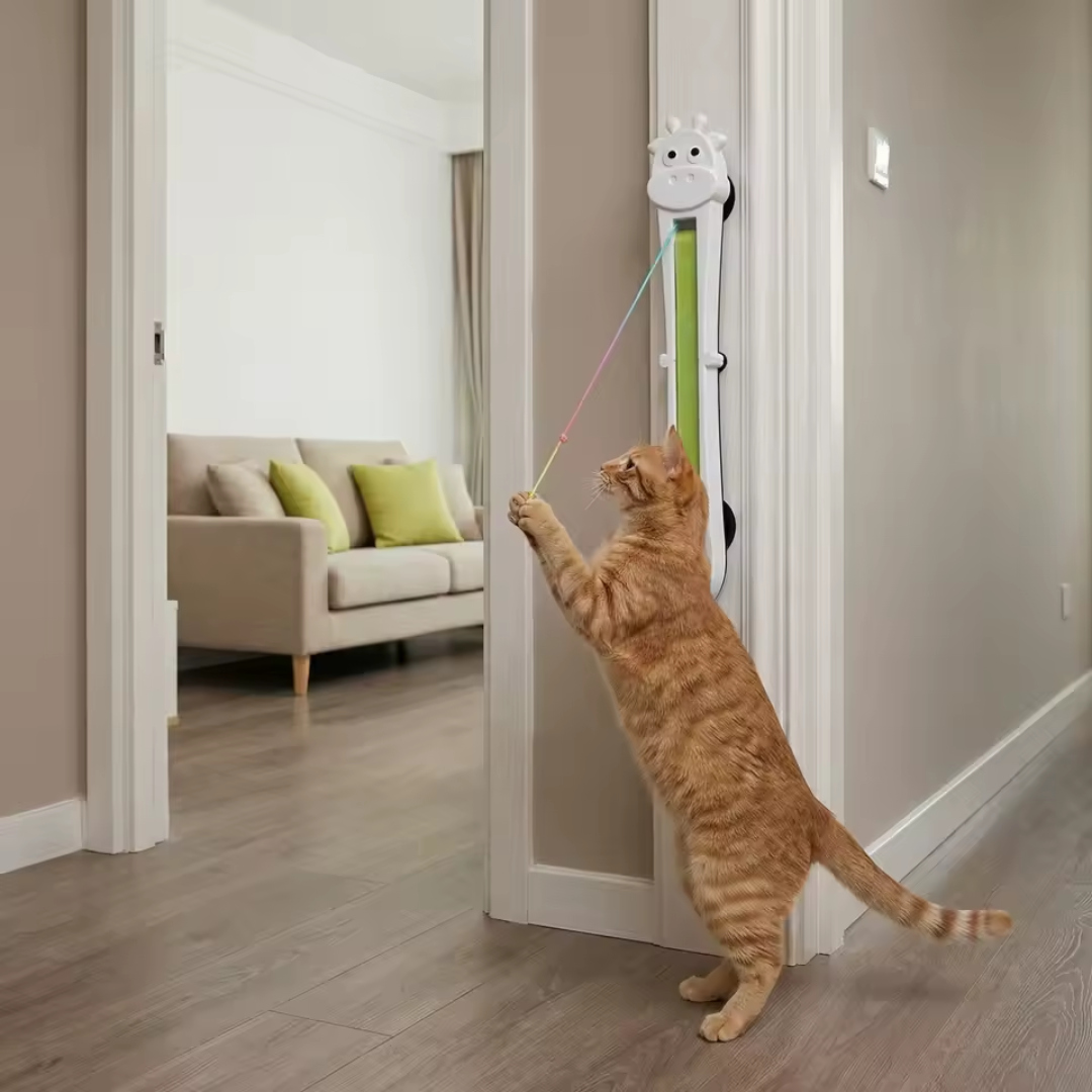 Jouet Électrique Vache à Ficelles pour Chat