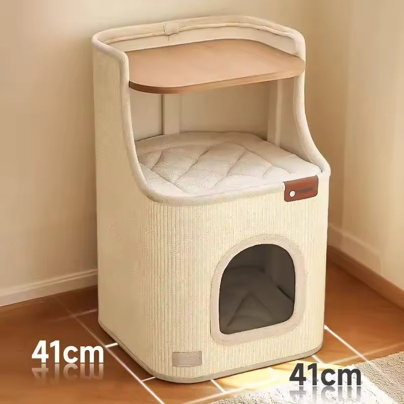 Meuble Niche pour Chat 2-en-1