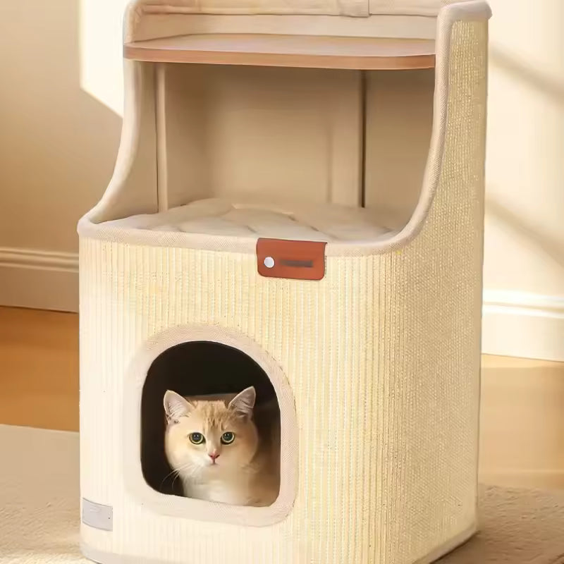Meuble Niche pour Chat 2-en-1