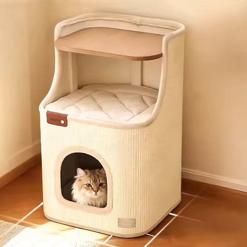 Meuble Niche pour Chat 2-en-1